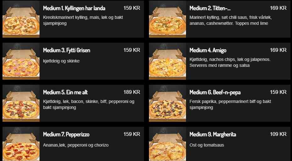 Bankers Pizza Medium Pizza Meny Med Pris