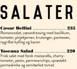 Bellini Salat Meny Med Pris