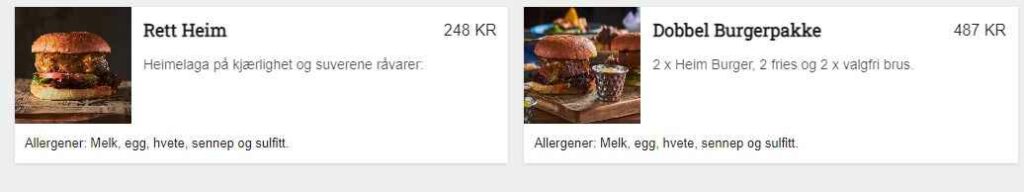 Heim Meny Burger Deals
