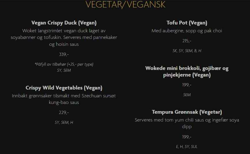Nodee Barcode Vegetar Wok Meny Pris