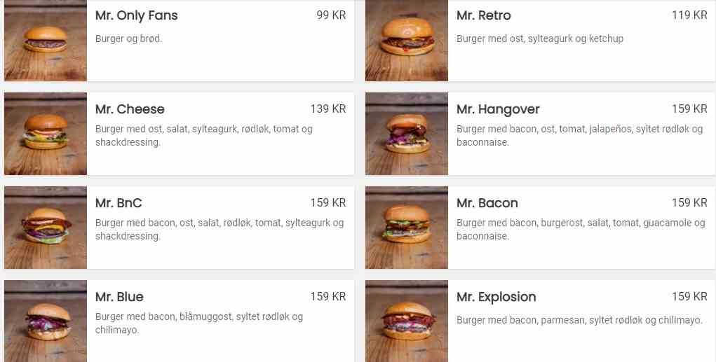The Shack Burger Meny Med Pris