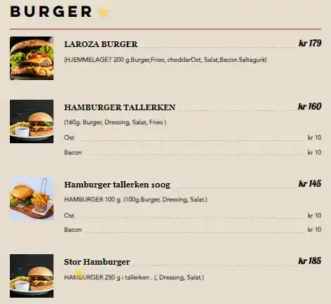 Laroza Burger Meny Med Pris