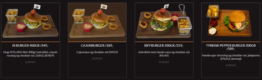 Alibaba Burger Meny Norge
