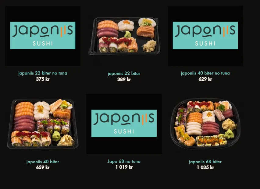 Japoniis Sushi Japoniis Meny Pris
