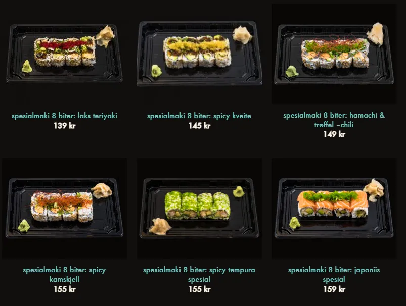 Japoniis Sushi Meny Spesial Maki
