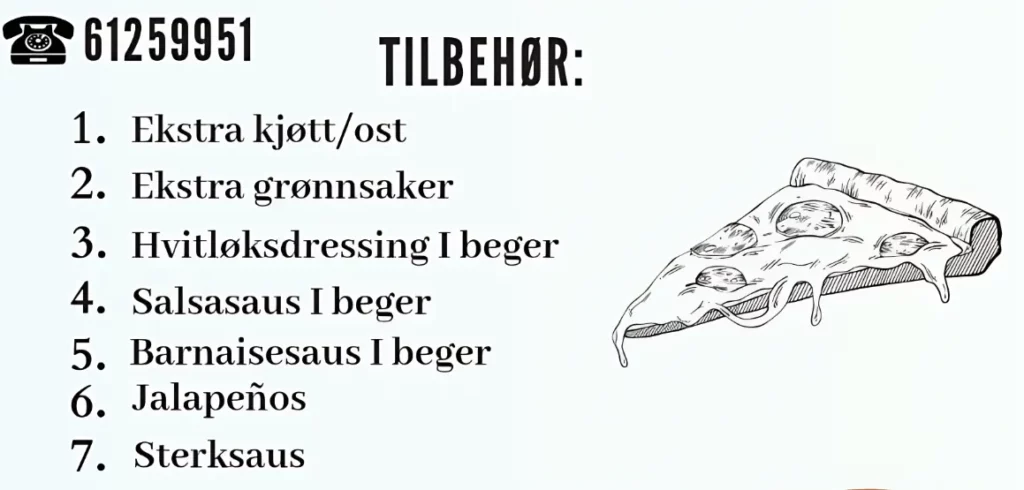 Telepizza Lillehammer Tilbehør Meny Med Pris