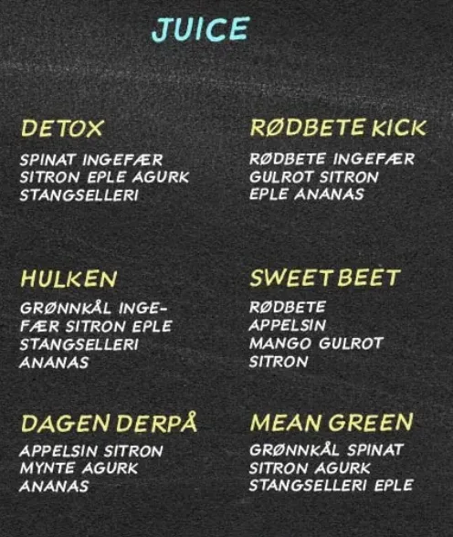 Eckers Café Juice Meny Med Pris